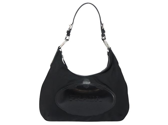 Borsa a tracolla PRADA in nylon nero e argento, autentica 156018 - vista 13