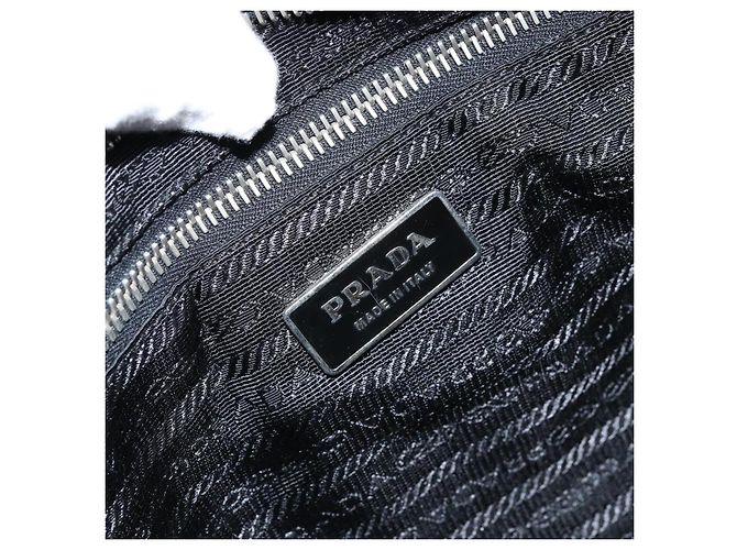 Borsa a tracolla PRADA in nylon nero e argento, autentica 156018 - vista 17