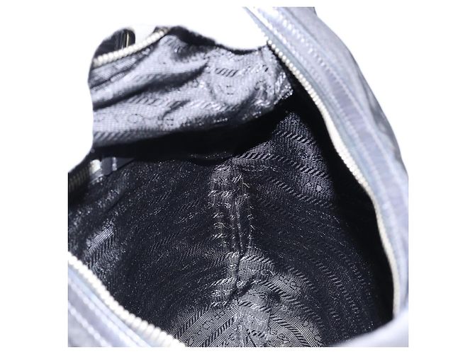 Borsa a tracolla PRADA in nylon nero e argento, autentica 156018 - vista 18