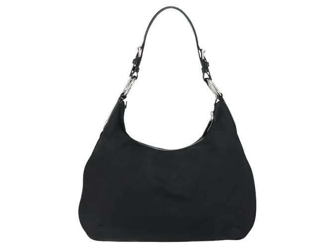 Borsa a tracolla PRADA in nylon nero e argento, autentica 156018 - vista 2