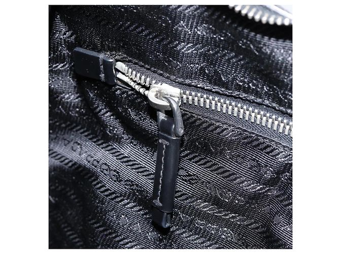 Borsa a tracolla PRADA in nylon nero e argento, autentica 156018 - vista 20