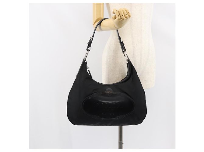 Borsa a tracolla PRADA in nylon nero e argento, autentica 156018 - vista 22