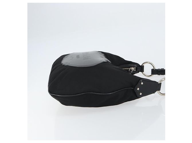 Borsa a tracolla PRADA in nylon nero e argento, autentica 156018 - vista 3