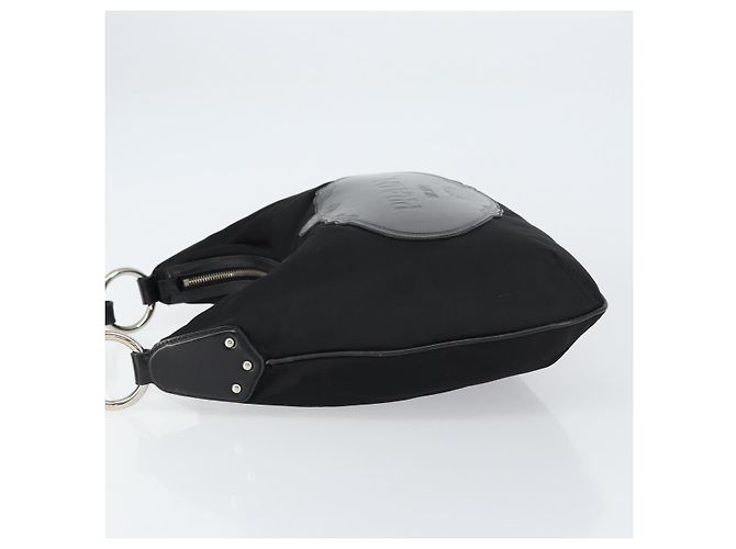 Borsa a tracolla PRADA in nylon nero e argento, autentica 156018 - vista 4