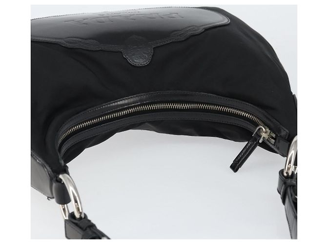 Borsa a tracolla PRADA in nylon nero e argento, autentica 156018 - vista 6