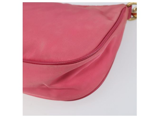 Borsa a tracolla PRADA in nylon e pelle, rosa e oro, autentica 155082 - vista 15
