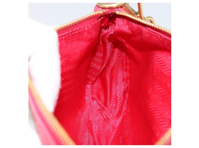 Borsa a tracolla PRADA in nylon e pelle, rosa e oro, autentica 155082 - vista 20