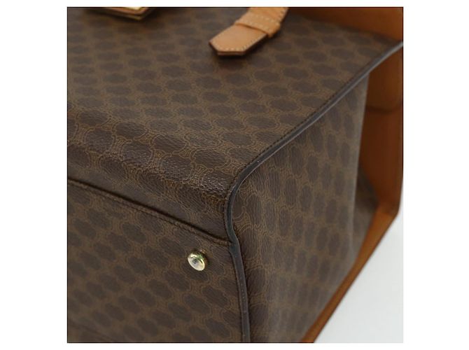 Céline CELINE Macadam Canvas Hand Bag PVC Leather Brown Gold - vista 10