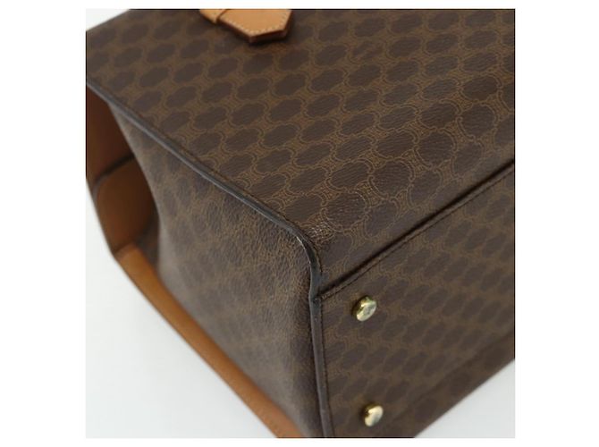 Céline CELINE Macadam Canvas Hand Bag PVC Leather Brown Gold - vista 13