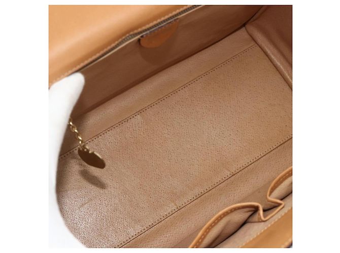 Céline CELINE Macadam Canvas Hand Bag PVC Leather Brown Gold - vista 15