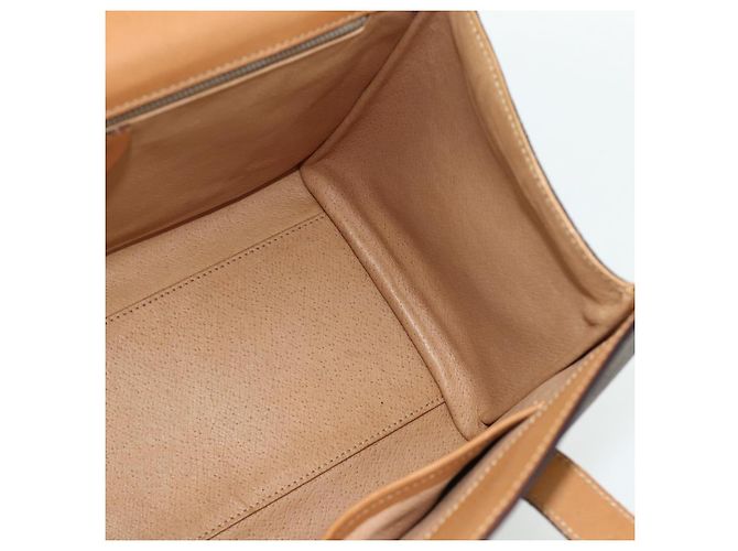 Céline CELINE Macadam Canvas Hand Bag PVC Leather Brown Gold - vista 16