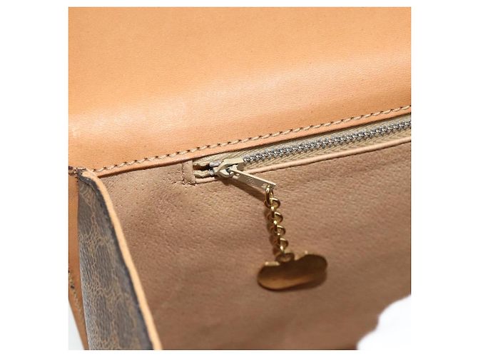 Céline CELINE Macadam Canvas Hand Bag PVC Leather Brown Gold - vista 18