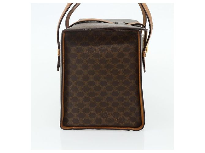 Céline CELINE Macadam Canvas Hand Bag PVC Leather Brown Gold - vista 4