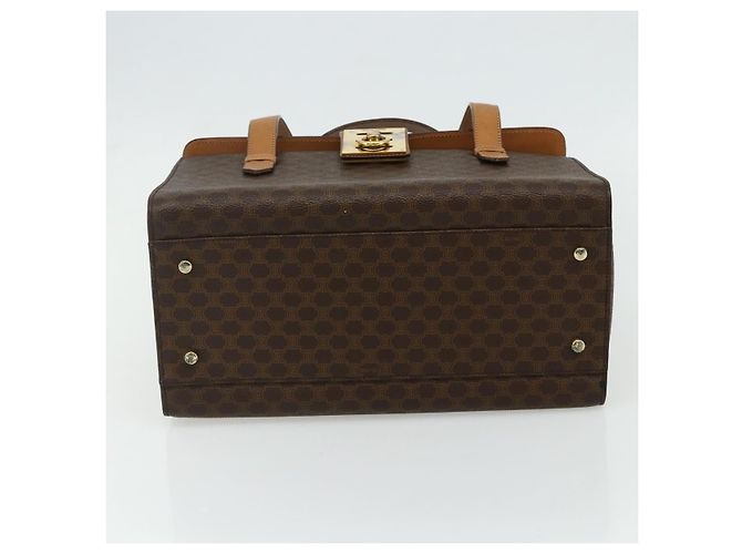 Céline CELINE Macadam Canvas Hand Bag PVC Leather Brown Gold - vista 9