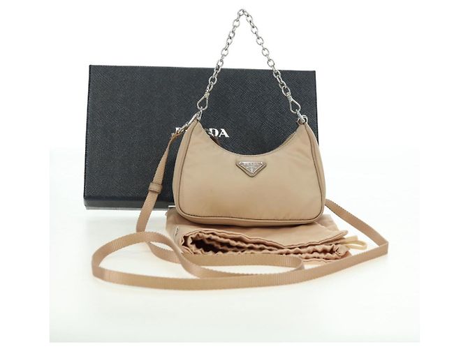 PRADA Schultertasche Nylon 2way Beige Silver - Ansicht 26