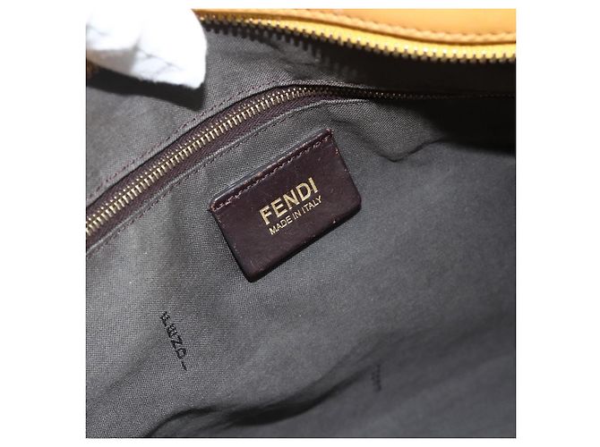 FENDI Pecan Canvas Tote Bag Brown Black - vista 15