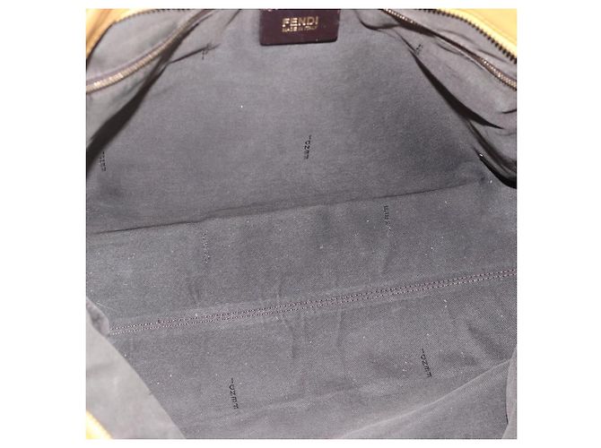 FENDI Pecan Canvas Tote Bag Brown Black - vista 16
