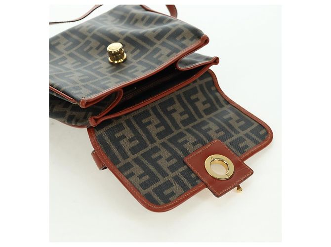 FENDI Zucca Canvas Shoulder Bag Black Brown - vista 19