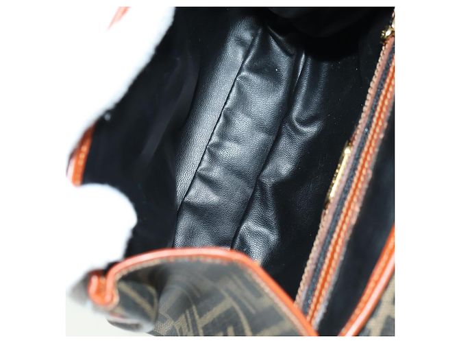 FENDI Zucca Canvas Shoulder Bag Black Brown - vista 21