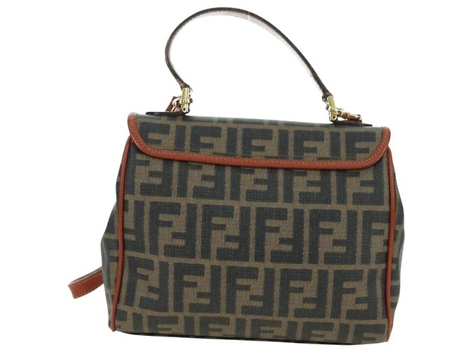 FENDI Zucca Canvas Shoulder Bag Black Brown - vista 3