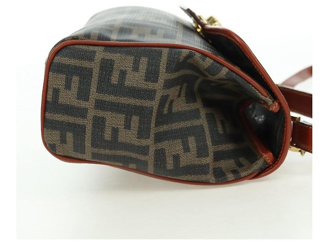FENDI Zucca Canvas Shoulder Bag Black Brown - vista 5