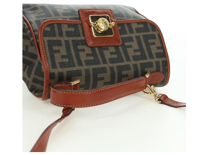 FENDI Zucca Canvas Shoulder Bag Black Brown - vista 6