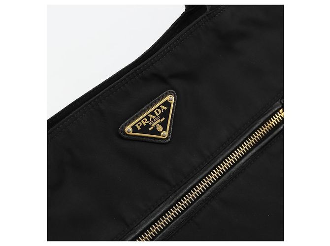 PRADA Tote Bag Nylon Black Gold - vista 14