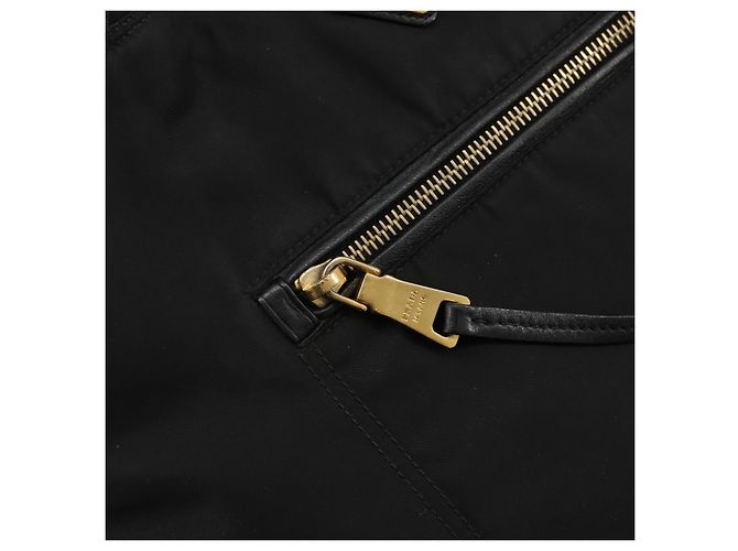 PRADA Tote Bag Nylon Black Gold - vista 15