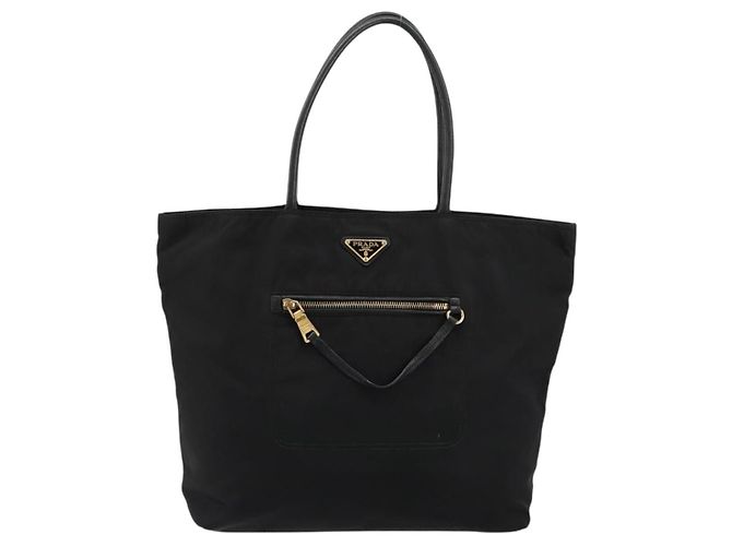 PRADA Tote Bag Nylon Black Gold - vista 2