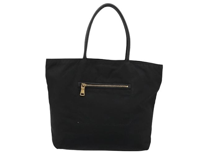 PRADA Tote Bag Nylon Black Gold - vista 3