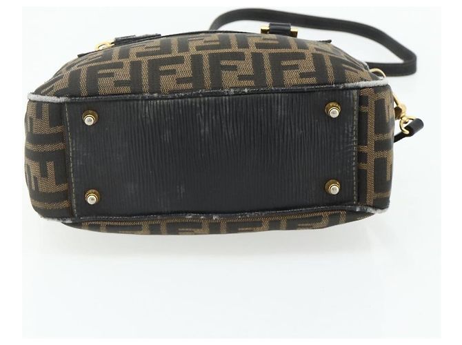 FENDI Zucca Canvas Hand Bag 2way Black Brown - vista 11