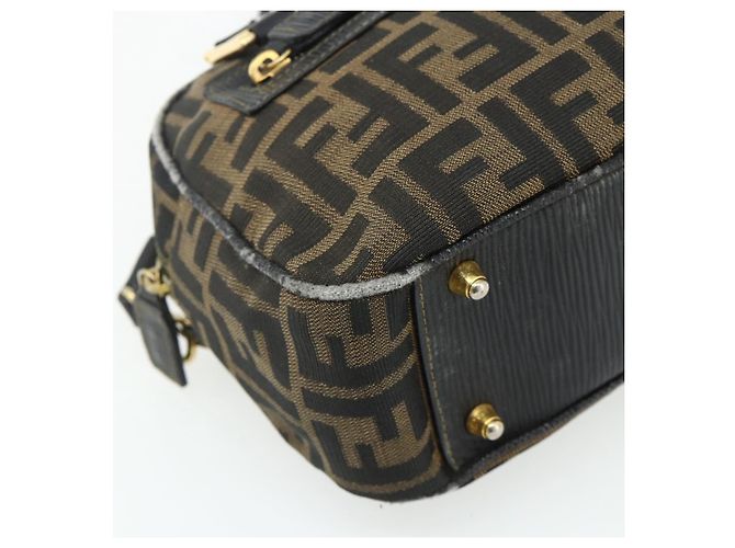 FENDI Zucca Canvas Hand Bag 2way Black Brown - vista 13