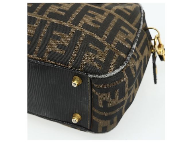 FENDI Zucca Canvas Hand Bag 2way Black Brown - vista 14