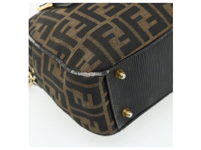 FENDI Zucca Canvas Hand Bag 2way Black Brown - vista 15