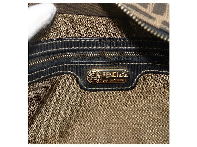 FENDI Zucca Canvas Hand Bag 2way Black Brown - vista 17