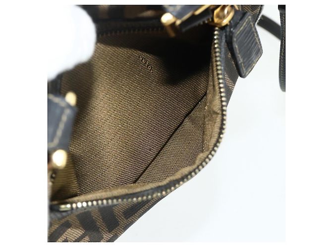FENDI Zucca Canvas Hand Bag 2way Black Brown - vista 23