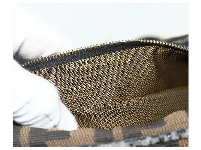 FENDI Zucca Canvas Hand Bag 2way Black Brown - vista 24