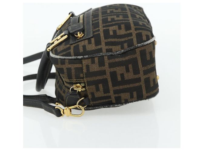 FENDI Zucca Canvas Hand Bag 2way Black Brown - vista 4