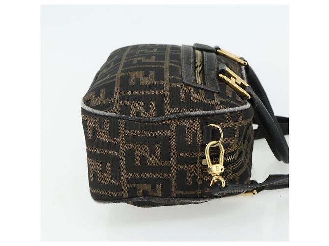 FENDI Zucca Canvas Hand Bag 2way Black Brown - vista 5