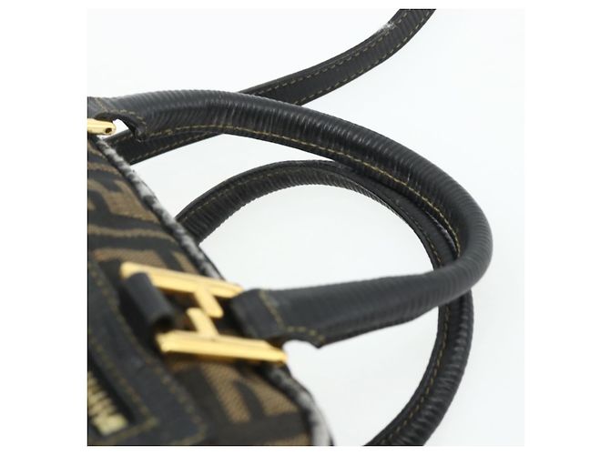 FENDI Zucca Canvas Hand Bag 2way Black Brown - vista 8