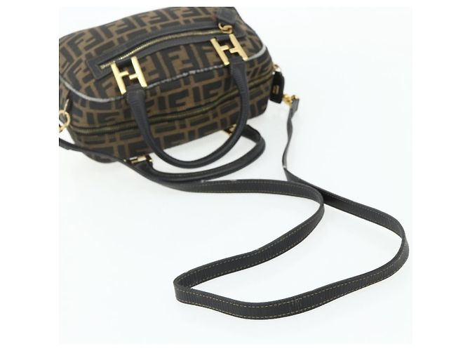FENDI Zucca Canvas Hand Bag 2way Black Brown - vista 9