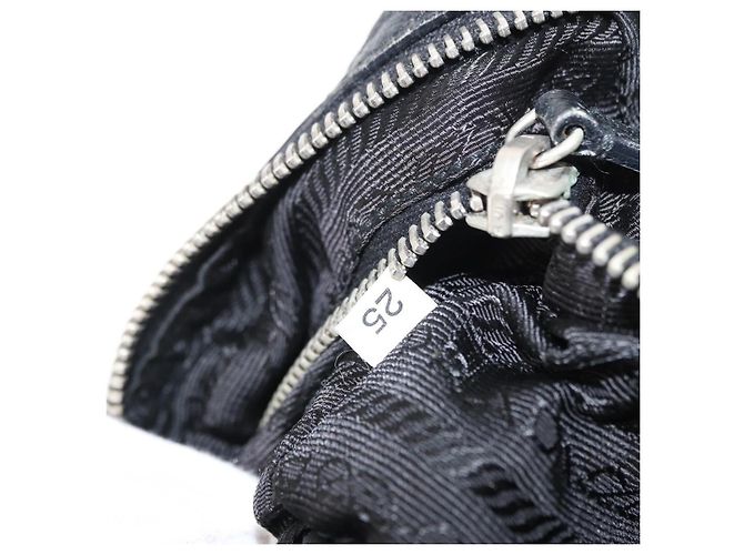 Borsa a tracolla PRADA in nylon nero e argento, autentica 155226 - vista 12