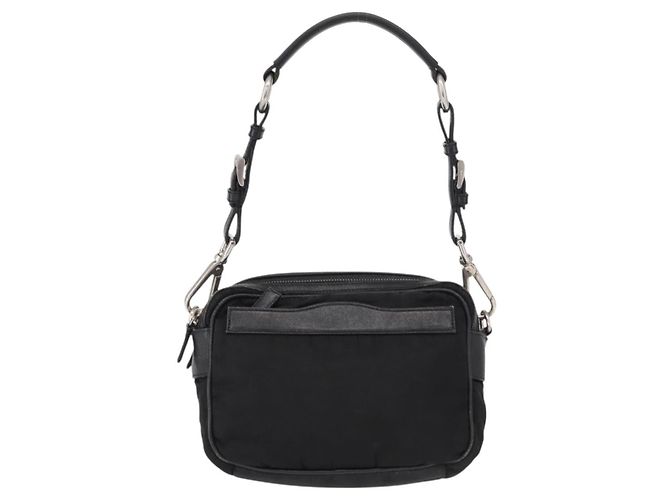 Borsa a tracolla PRADA in nylon nero e argento, autentica 155226 - vista 13