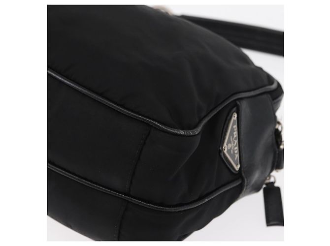 Borsa a tracolla PRADA in nylon nero e argento, autentica 155226 - vista 14