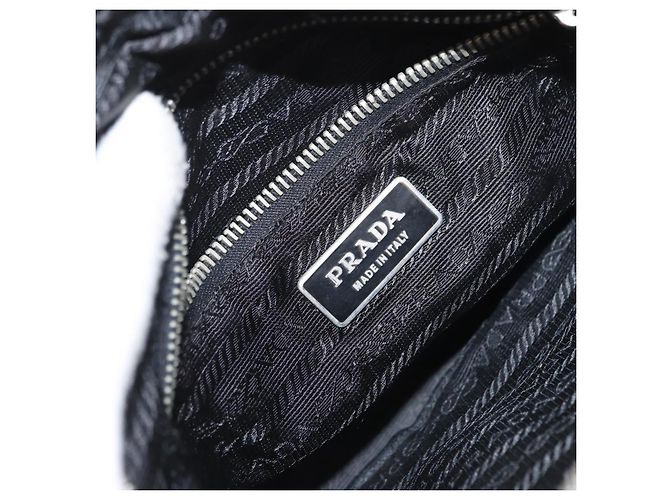 Borsa a tracolla PRADA in nylon nero e argento, autentica 155226 - vista 18