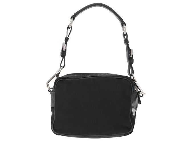 Borsa a tracolla PRADA in nylon nero e argento, autentica 155226 - vista 2