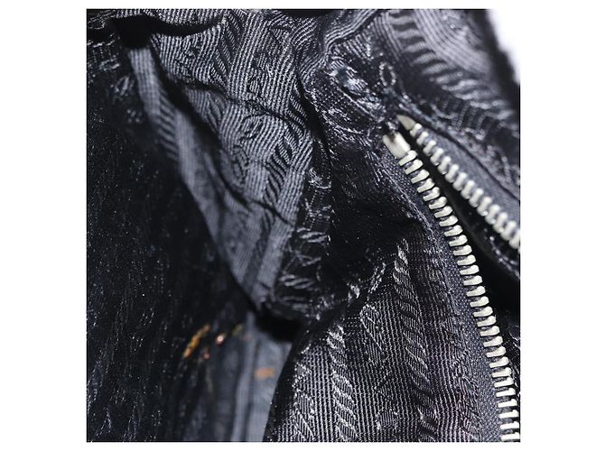 Borsa a tracolla PRADA in nylon nero e argento, autentica 155226 - vista 20