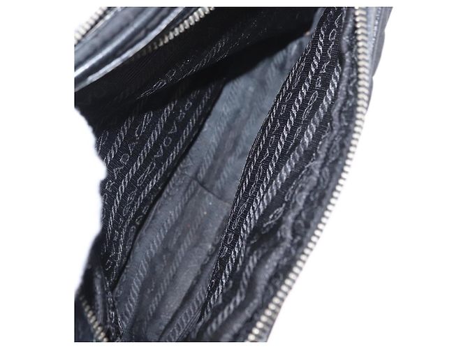 Borsa a tracolla PRADA in nylon nero e argento, autentica 155226 - vista 21
