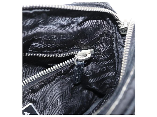 Borsa a tracolla PRADA in nylon nero e argento, autentica 155226 - vista 22