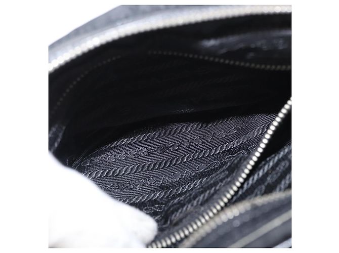 Borsa a tracolla PRADA in nylon nero e argento, autentica 155226 - vista 23